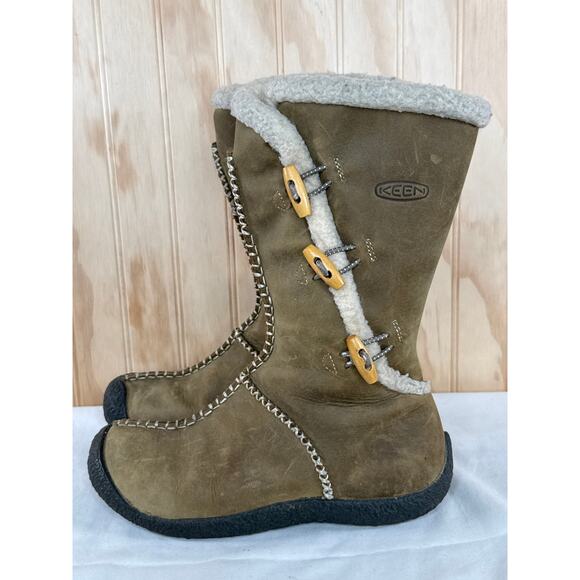 Keen Kaley Nubuck Leather Faux Toggle Closure Sherpa Boots Women’s Size 7 - Picture 5 of 8